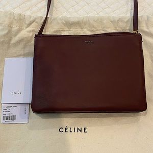 CELINE large trio crossbody bag, burgundy